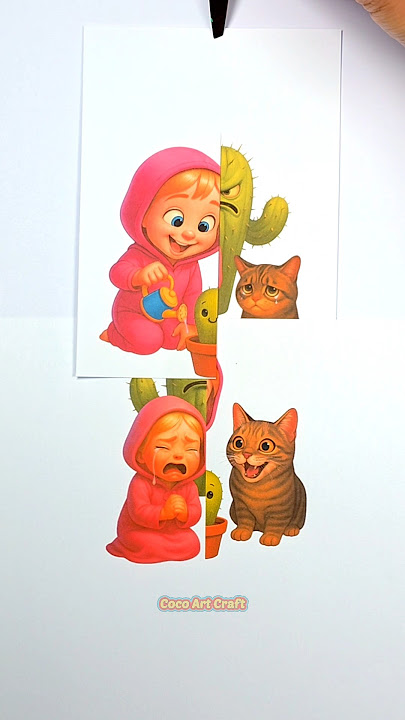 Masha and the bear x OO EE AA CAT-Masha need help Transform Craft #trendingshorts #viral