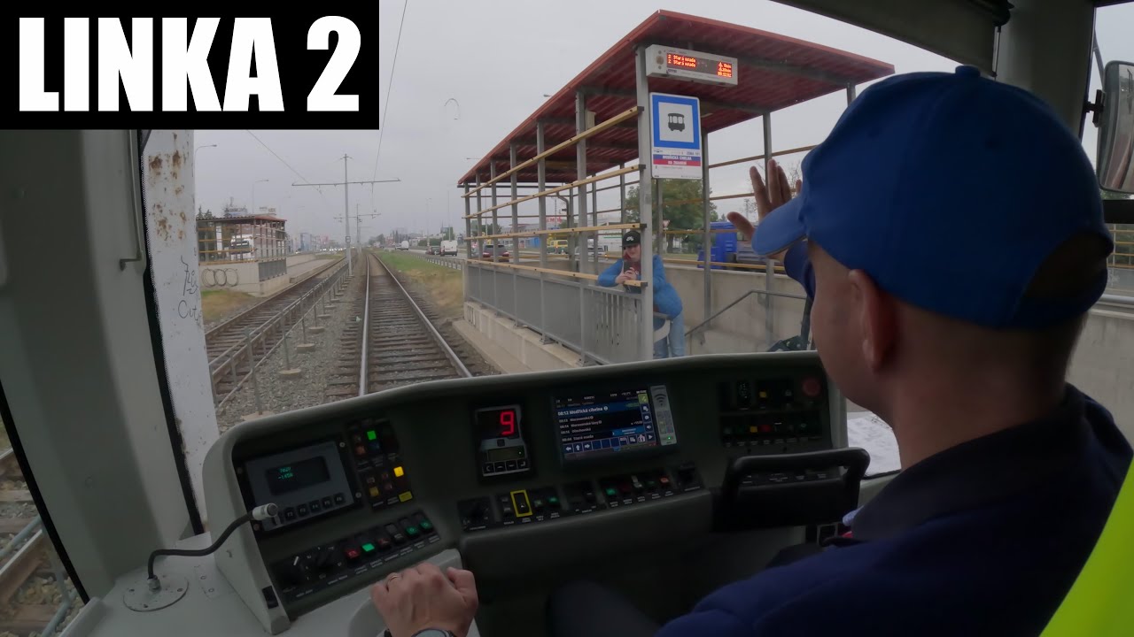 Linka 2 Brno -- Modřice - Stará osada [Škoda 03T6] [Tram Cab View]