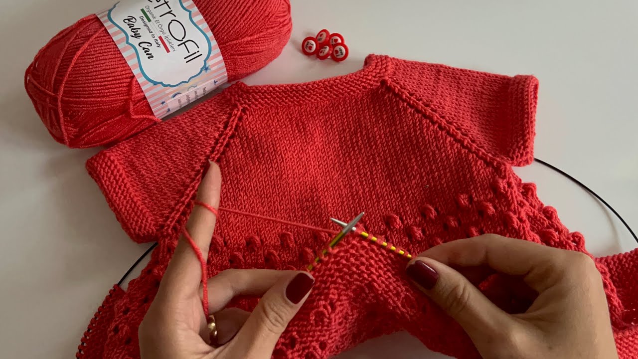 1 YUMAKTAN ÇOK KOLAY YELEK YAPIMI❤️YAKADAN BAŞLAMA KOLAY BEBEK YELEĞİ❤️#knittingdesignforbaby