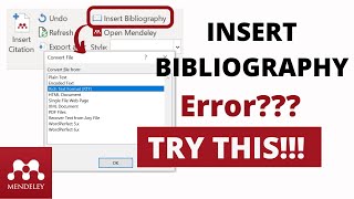 Tutorial Mendeley 15: How to Solve Insert Bibliography Error in Ms. Word screenshot 5