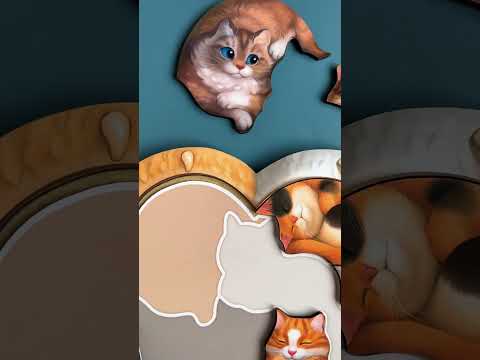 Дерев'яний пазл Рамка-вкладка Котики-муркотики Ubee ПСФ133, відео 1