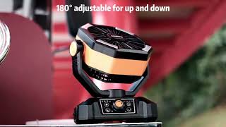 20000mAh Battery Camping Fan with 4 LED Lantern 8 Speeds Desk Fan screenshot 3