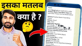 Your Application Under Pradhan Mantri Fasal Bima Yojna Has Been Filled Message Ka Kya Matlab Hai
