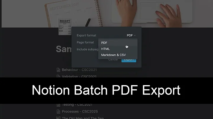 Notion Batch PDF Export (for Free Users)