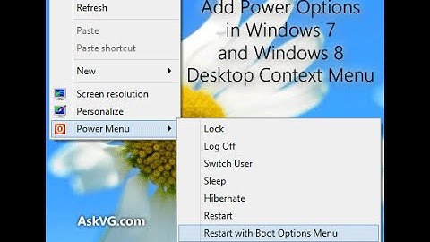 How to add Shutdown Option on Right Click Menu