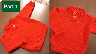 How to knit a Sweater for Children, step by step (part 1) By Clydknits With english subtitles Hindi