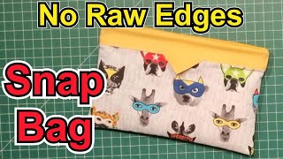 How to easily sew a snap bag fully lined with no raw seams DIY snap pouch glasses case coin bag