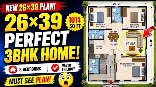 26x39 House Plan | 3BHK Modern Home Design
