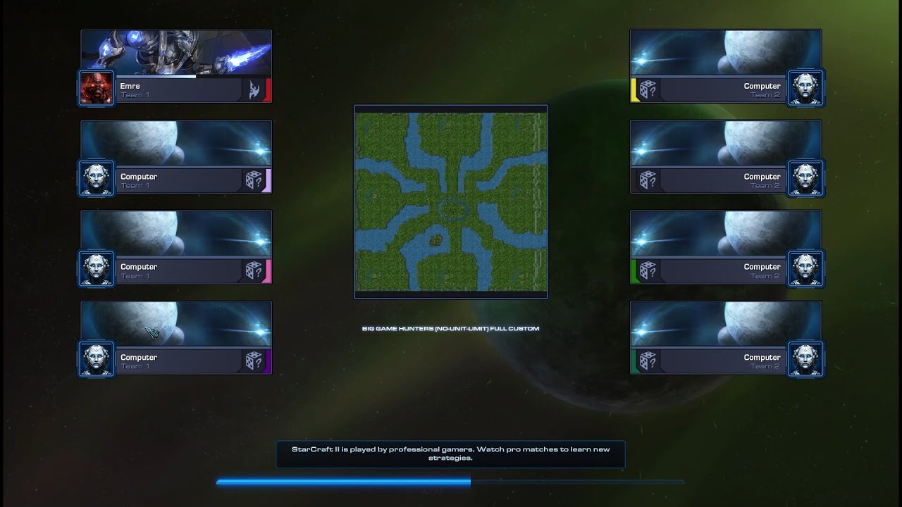 StarCraft 2 - Custom BGH Unlimited (4v4 Melee) | Protoss vs AI Battle!