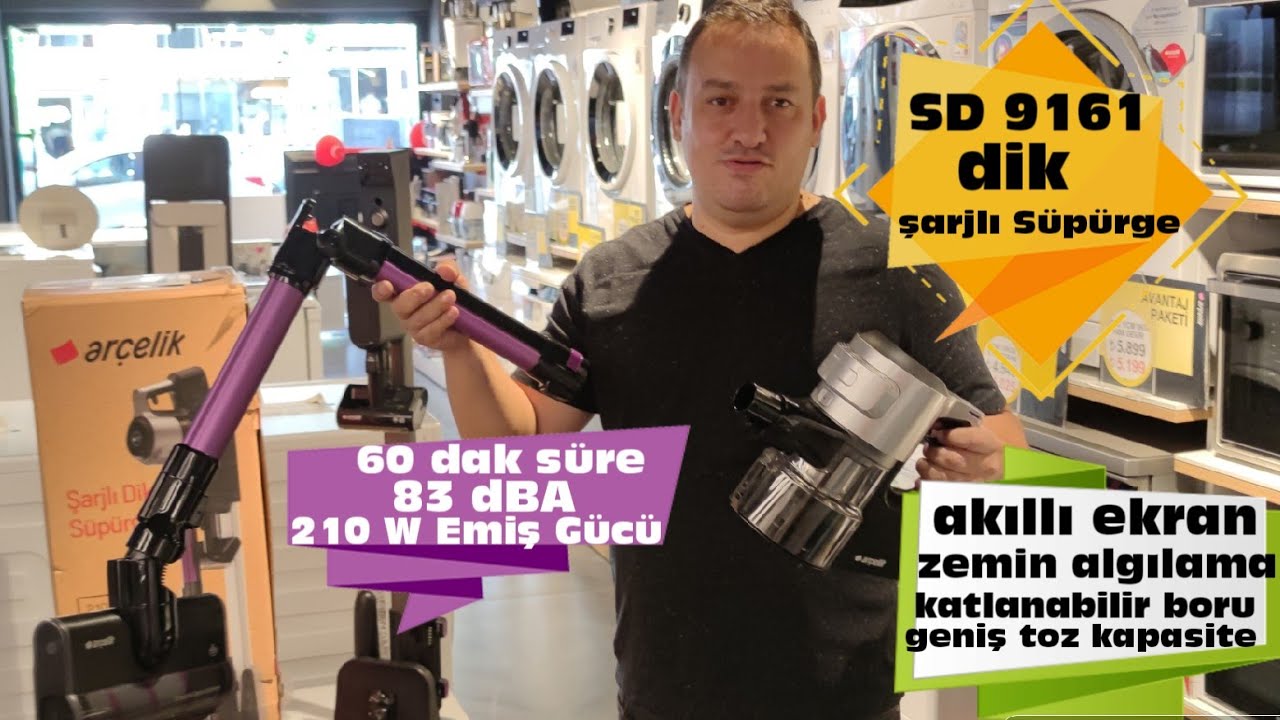 SD 9161 En Güçlü Şarjlı Süpürge| Şarjlı Süpürge | 60, Dak.| 83 dBA