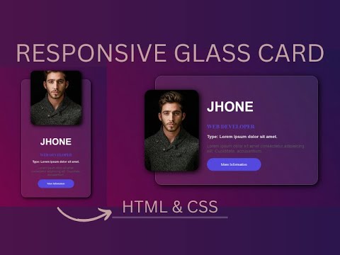 Responsive Card with glass background in HTML & CSS - YouTube