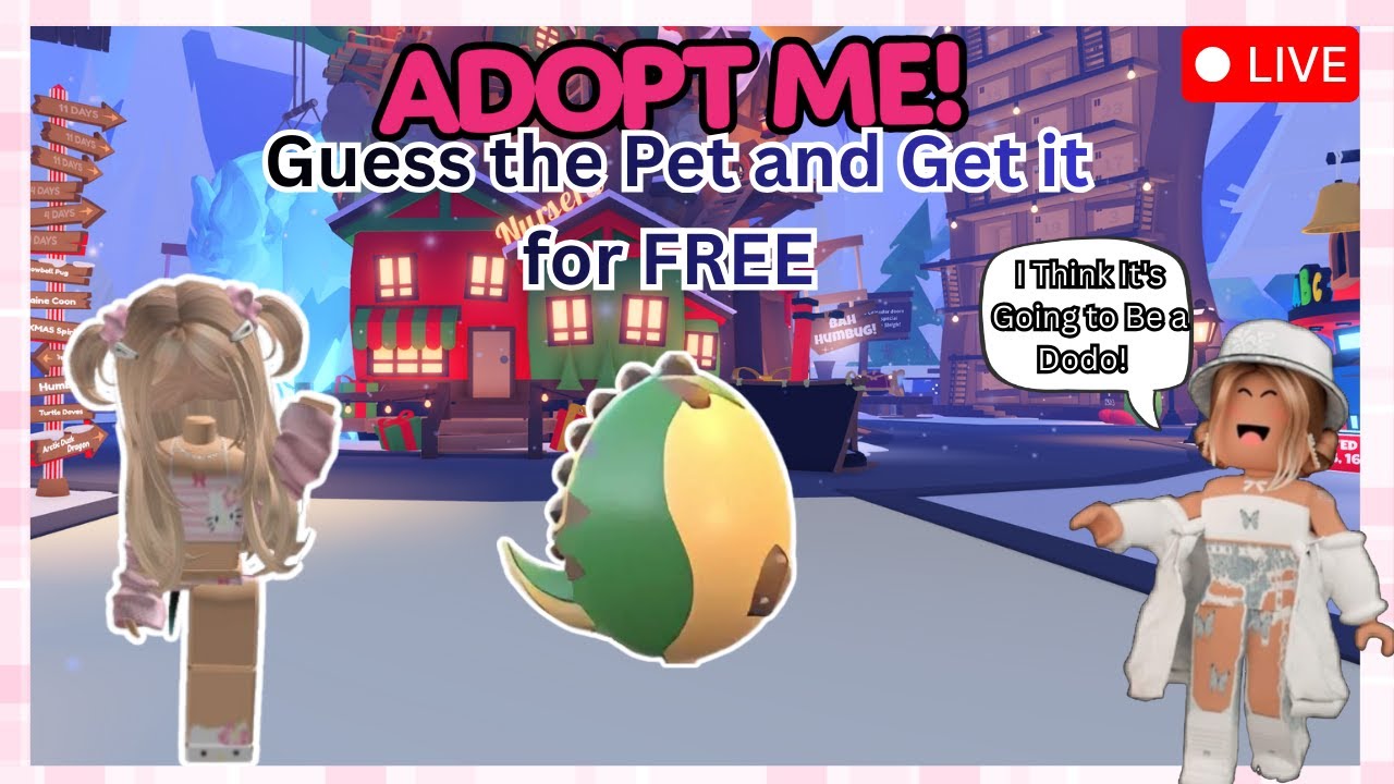Guess the Pet, Get It for FREE! - Adopt Me Giveaway LIVE 