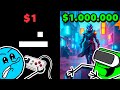 $1 VS $1,000,000 VIDEOJUEGOS 💵💰🎮