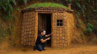 Building a Secret Bamboo Shelter in the Jungle to Stay Safe from Wild Animals