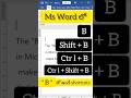 Ms Word Shortcuts With Letter "B " #mswordintelugu #mswordshortcutkeys
