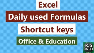 Daily use excel formulas | ms excel shortcut keys screenshot 3