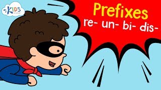 Prefixes 're', 'un', 'bi', 'dis' | English Grammar for 2nd Grade | ELA lessons | Kids Academy