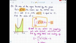 IB AI SL2 integration on a calculator