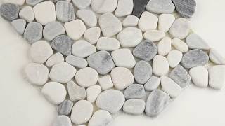 Black and White Pebbles Interlock 12x12 Tumbled - 101400884