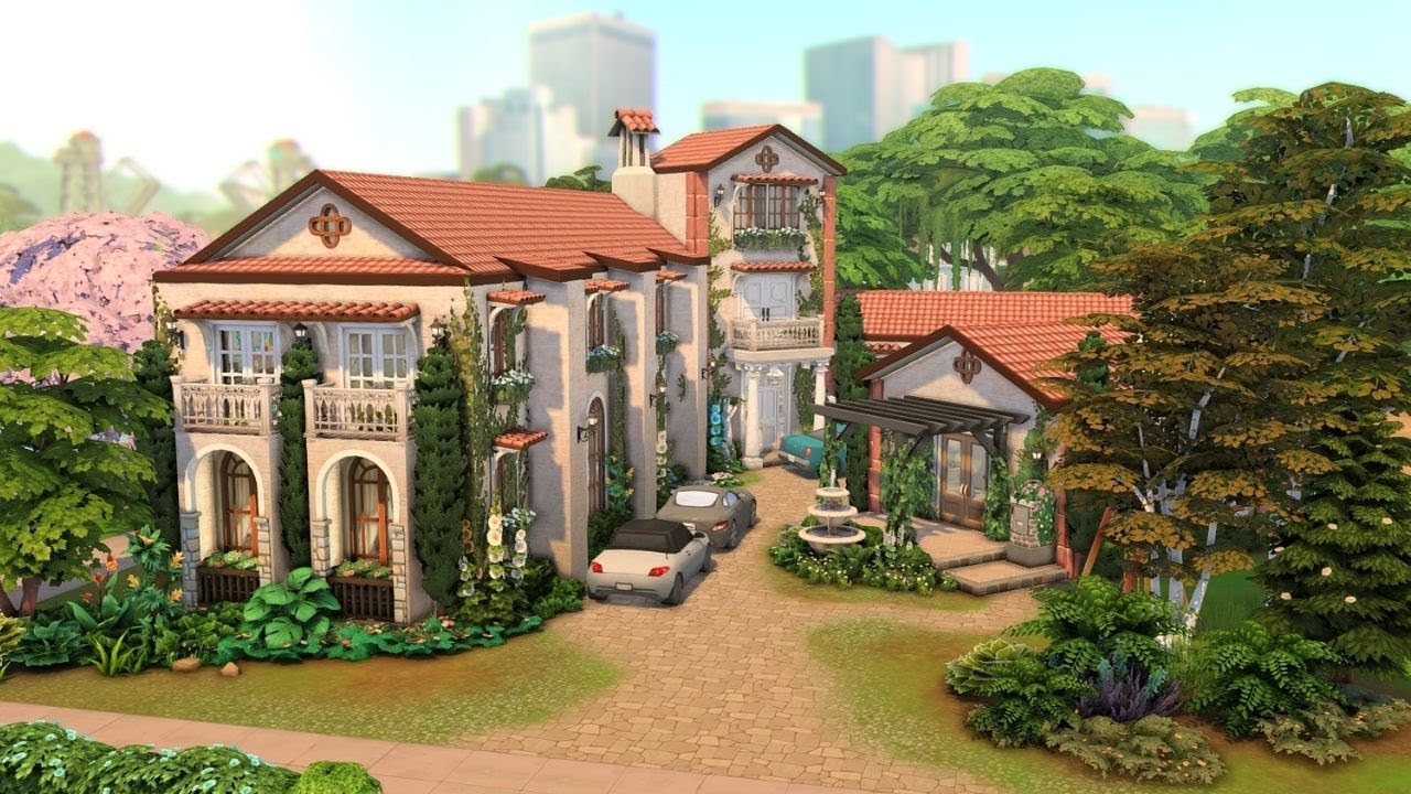 Big Italian Family Home NO CC The Sims 4 Speed Build YouTube
