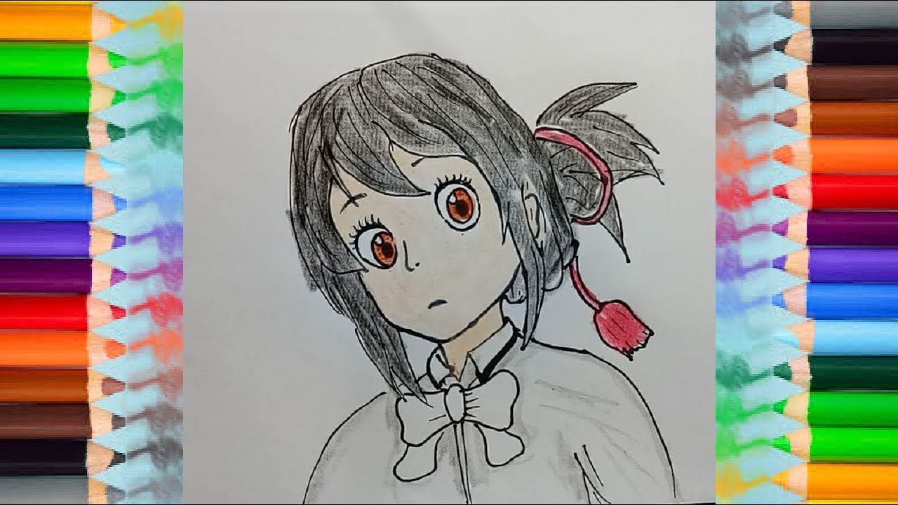 How To Draw Mitsuha From Your Name Speed Drawing Youtube,Sketch Of Human Body Parts