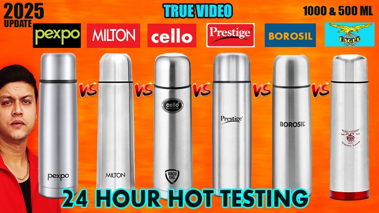 Truth About Vacuum Flask 2025 | Milton,Cello,Prestige,Borosil,Eagle,Pexpo Flask 24 Hour Real Test