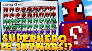 Minecraft 1v1 SUPERHERO SKYWARS LUCKY BLOCK BATTLES! | (Minecraft Modded Minigame) | JeromeASF