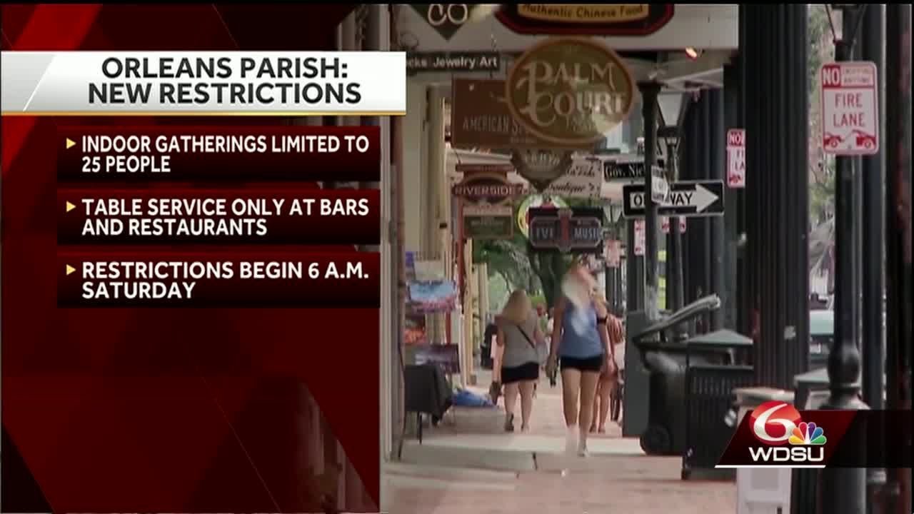 New restrictions in New Orleans aimed at large gatherings, preventing