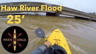 Kayaking Flooded Haw River at 25 feet