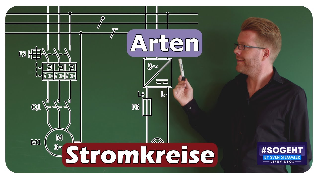 Vorschaubild zum Lernvideo "Die Arten von Stromkreisen: Einphasen-, Dreiphasen- und Gleichstromkreise"