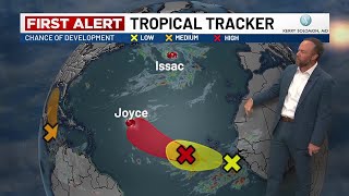VIDEO: TRACKING THE TROPICS: Isaac, Joyce, 2 other areas being watched