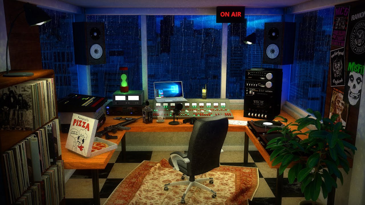 Zombie Apocalypse | Radio Station | Rain Ambience & Scary Sounds | ASMR