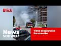 Haute-Nendaz VS: Auto brennt, Feuerwehr ist vor Ort