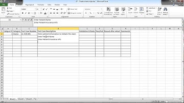 Software testing using excel - How to create a test script