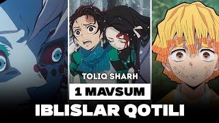 ''Iblislar Qotili'' (Клинок рассекающий демонов) Anime 1-mavsum to'liq qisqacha sharh.