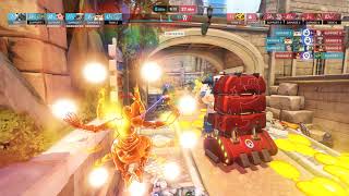 Overwatch 2 - Bots vs Bots on Esperança (Custom Games | 6v6 Push Mode - Aimbot Difficulty)