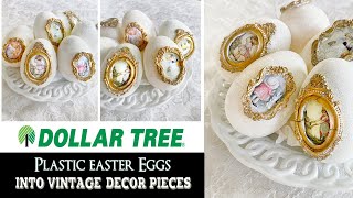 Dollar Tree DIY: Victorian Image framed Easter Eggs