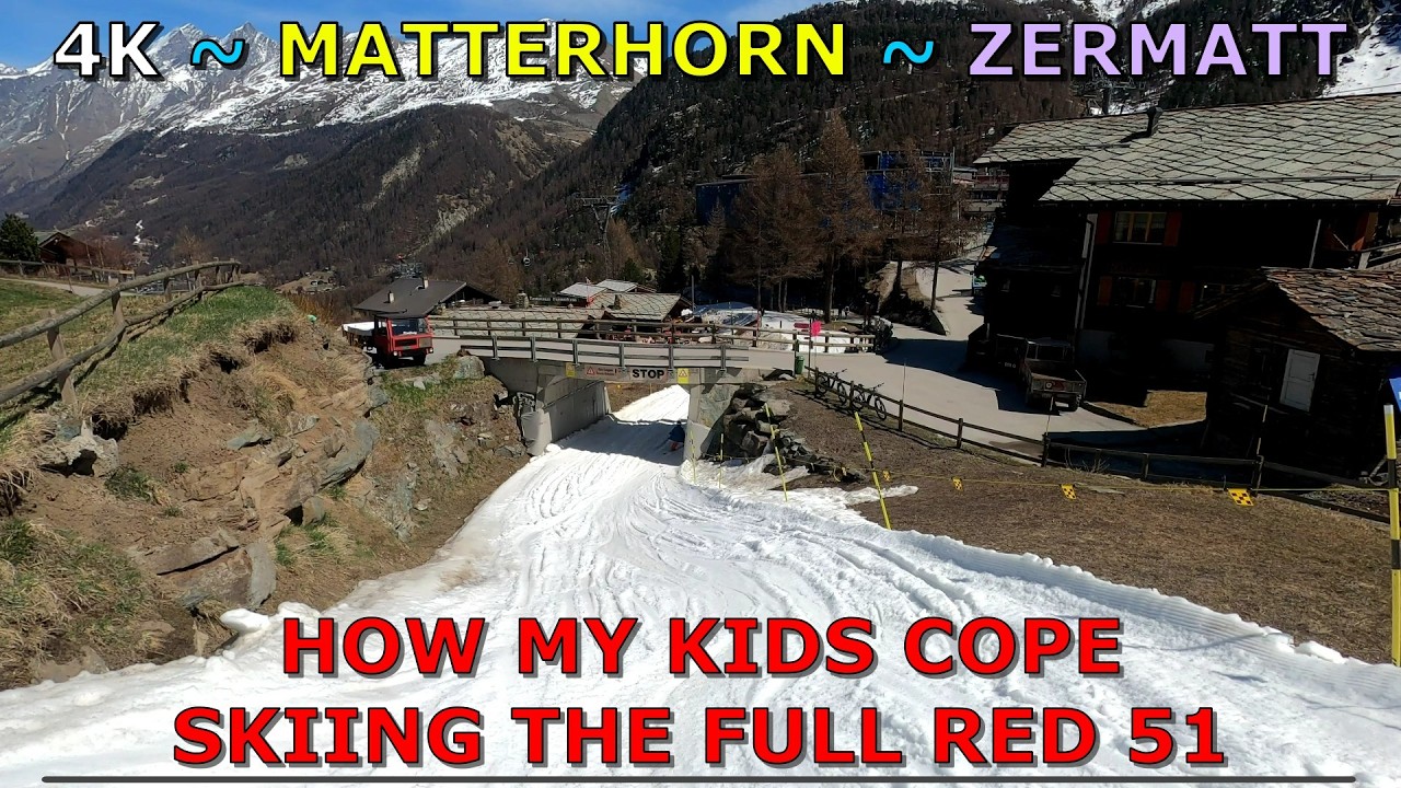 Zermatt Europe Ski Red 51 with my Kids in 4K on GoPro ⛷️⭐ Matterhorn POV | Cervinia