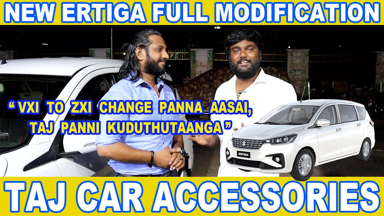 NEW WHITE ERTIGA FULL MODIFICATION TAJ CAR ACCESSORIES For Enquiry