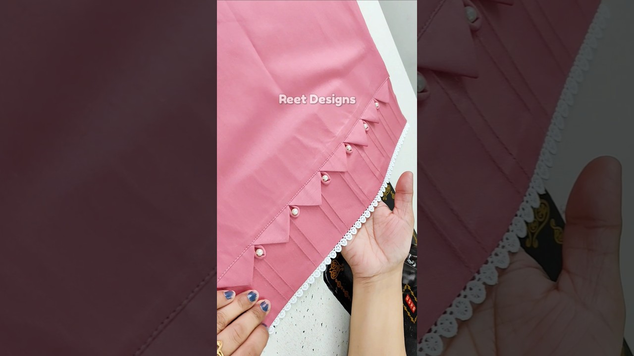 Stylish Trouser Design with Fabric Triangle and Lace #reetdesigns #shortsfeed