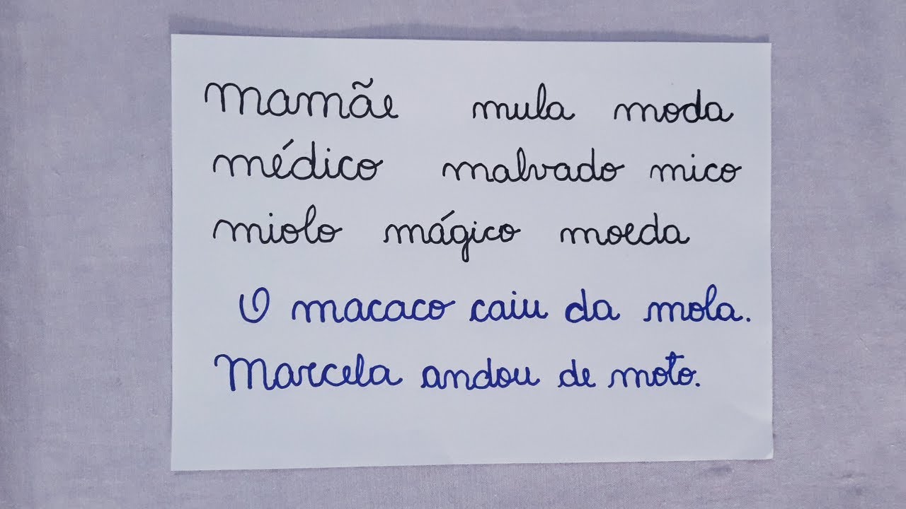 Lendo Ficha de Leitura com Palavras e Frases com a Letra M- Aprendendo ...