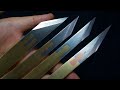 4種の継ぎ手の切り出し小刀を作ってみたら象嵌のように美しい接合部になった