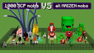 1000 SCP mobs vs all maizen jj and mikey fight