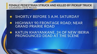 Pedestrian struck and killed by pickup truck in New Iberia