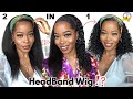 😱2 IN 1 HEADBAND WIG 🔥 Lazy Grab & Go Natural Hair Wig‼️No glue, No Gel ft. Genius Wigs