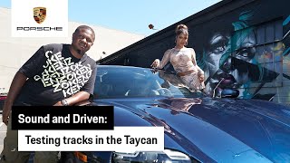 homepage tile video photo for Sound and Driven: Track testing in the electric Taycan Cross Turismo with Victoria Monét and D’Mile