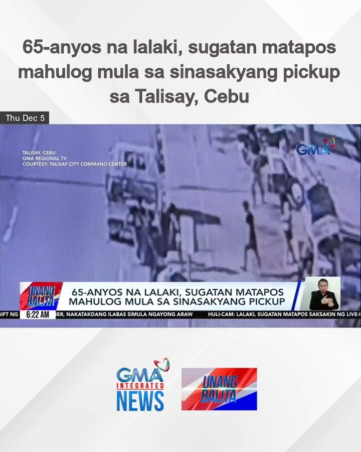 65-anyos na lalaki, sugatan matapos mahulog mula sa sinasakyang pickup sa Talisay,... | Unang Balita