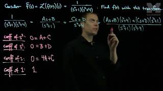 Inverse Laplace Transforms with Partial Fractions  Example 3