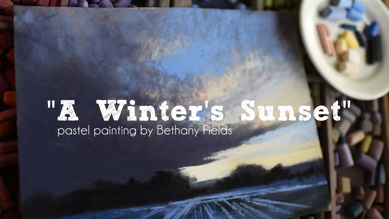 A Winter's Sunset - Sunset and Cloud Landscape Video in Soft Pastel - Bethany Fields