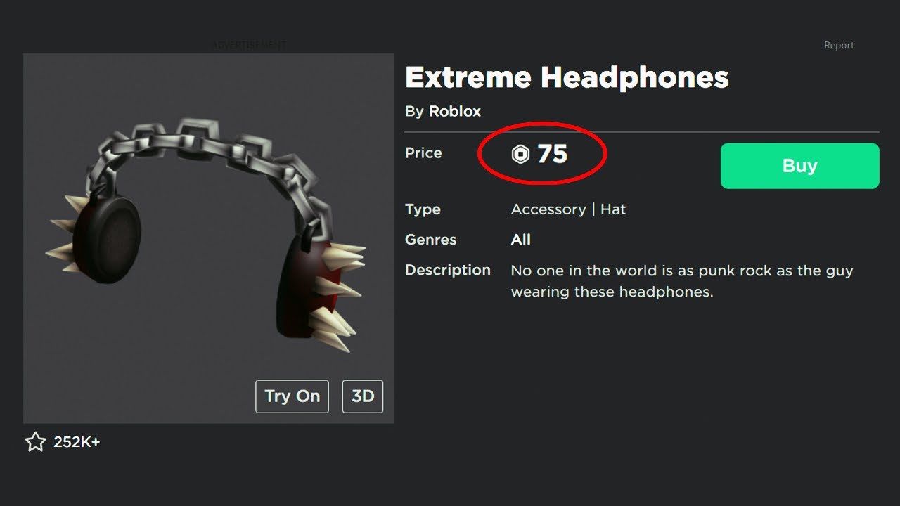Extreme Headphones For 75 Robux YouTube 